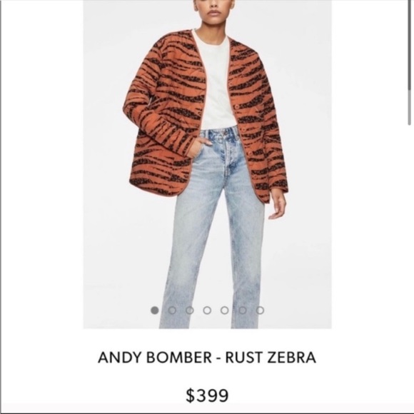 Anine Bing Andy Bomber Rust Zebra - Picture 2 of 3